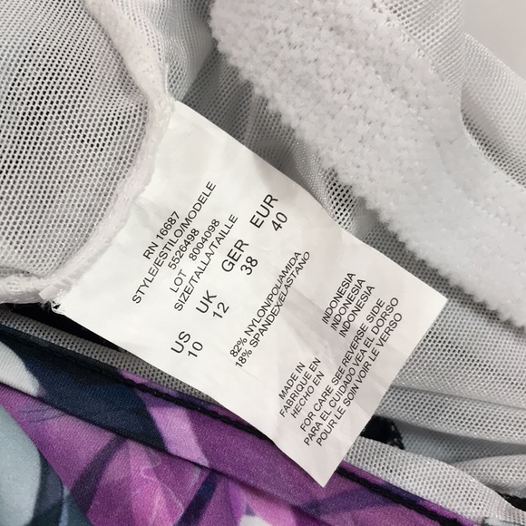 Swim Solutions Empire-Waist Printed Swimdress - Picture 10 of 10